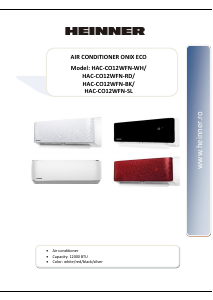Használati útmutató Heinner HAC-CO12WFN-RD Légkondicionáló berendezés
