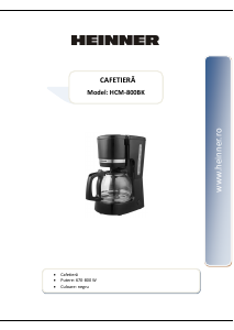 Manual Heinner HCM-800BK Coffee Machine