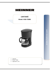 Manual Heinner HCM-750BK Cafetieră