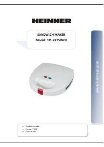 Наръчник Heinner SM-2K750WH Контактен грил