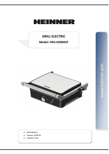 Manual Heinner HEG-K2000CP Contact Grill