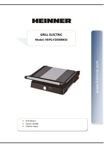 Manual Heinner HEPG-F2000BKSS Contact Grill