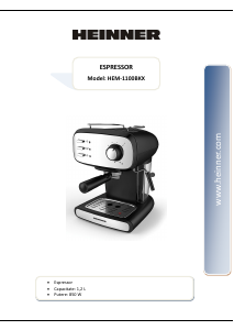 Manual Heinner HEM-1100BKX Espresso Machine