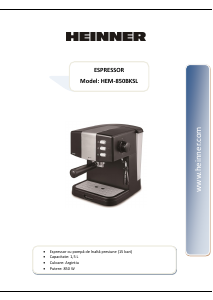 Manual Heinner HEM-850BKSL Espressor