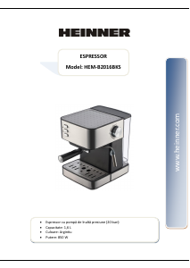 Handleiding Heinner HEM-B2016BKS Espresso-apparaat