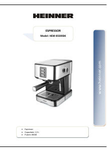 Handleiding Heinner HEM-850IXBK Espresso-apparaat