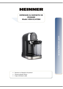 Manual Heinner HEM-DL1470BK Espresso Machine