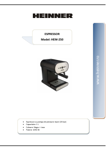 Manual Heinner HEM-250 Espressor