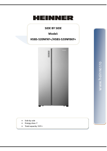 Használati útmutató Heinner HSBS-520NFBKF+ Hűtő és fagyasztó