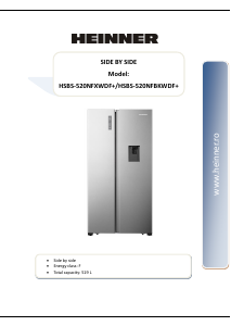 Használati útmutató Heinner HSBS-520NFBKWDF+ Hűtő és fagyasztó