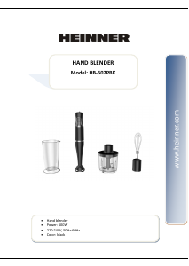 Manual Heinner HB-602PBK Hand Blender