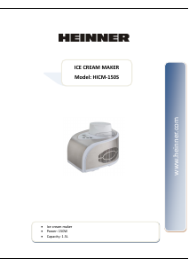 Manual Heinner HICM-150S Ice Cream Machine