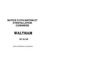 Mode d’emploi Waltham WT 66 GB Cuisinière