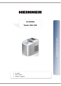 Manual Heinner HIM-120S Ice Cube Maker