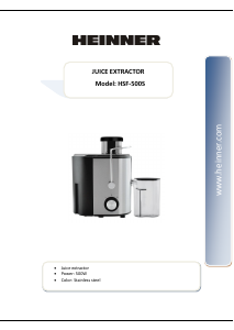 Handleiding Heinner HSF-500S Sapcentrifuge