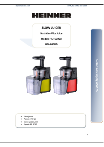 Manual Heinner HSJ-600RD Juicer