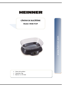 Manual Heinner HKSB-TC5P Kitchen Scale