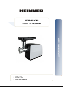 Manual Heinner MG-2100BKWH Meat Grinder