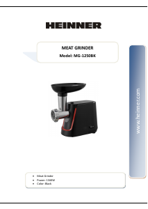 Manual Heinner MG-1250BK Meat Grinder