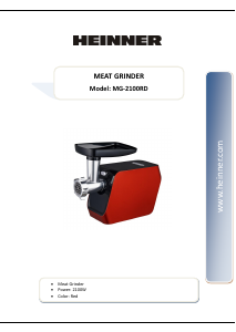 Manual Heinner MG-2100RD Meat Grinder