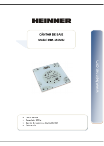 Εγχειρίδιο Heinner HBS-150MSJ Ζυγαριά