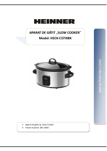 Handleiding Heinner HSCK-C57IXBK Slowcooker