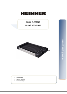 Használati útmutató Heinner HEG-F1800 Asztali grillsütő