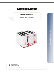 Manual Heinner HTP-1300WHR Prăjitor de pâine