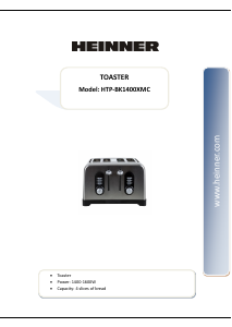 Manual Heinner HTP-BK1400XMC Prăjitor de pâine