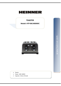 Наръчник Heinner HTP-BK1400XMC Тостер