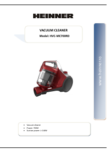 Manual Heinner HVC-MC700RD Vacuum Cleaner