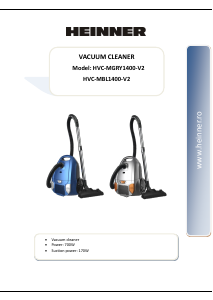 Manual Heinner HVC-MBL1400-V2 Vacuum Cleaner