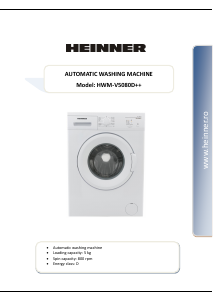 Manual Heinner HWM-V5080D++ Washing Machine