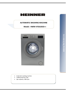 Manual Heinner HWM-VF2610SD++ Mașină de spălat