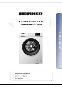 Handleiding Heinner HWM-H7012SE+++ Wasmachine