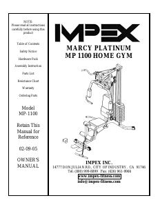 Manual Impex MP-1100 Multi-gym