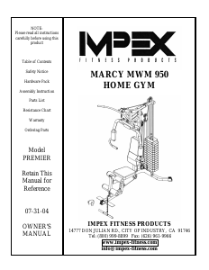 Manual Impex MWM-950 Multi-gym