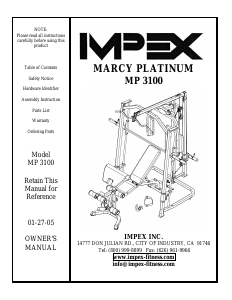 Handleiding Impex MP-3100 Fitnessapparaat
