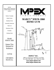 Handleiding Impex MWM-1860 Fitnessapparaat