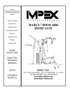 Handleiding Impex MWM-1840 Fitnessapparaat