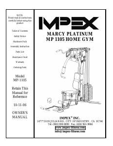 Handleiding Impex MP-1105 Fitnessapparaat