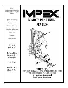 Manual Impex MP-2100 Multi-gym