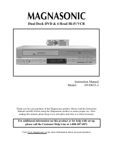Handleiding Magnasonic DVD833-2 DVD-Video combinatie