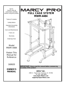Manual Marcy MWM-4484 Multi-gym