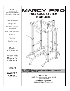 Handleiding Marcy MWM-4484 Fitnessapparaat