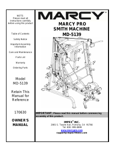 Handleiding Marcy MD-5139 Fitnessapparaat