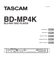 Manual Tascam BD-MP4K Blu-ray Player