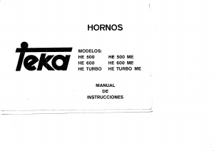 Manual de uso Teka HE 600 ME Horno