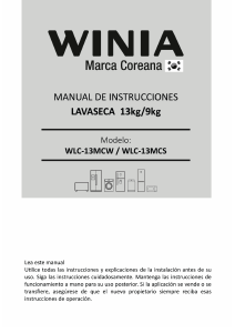 Manual de uso Winia WLC-13MCS Lavasecadora