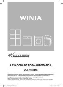 Manual de uso Winia WLA-193GMG Lavadora